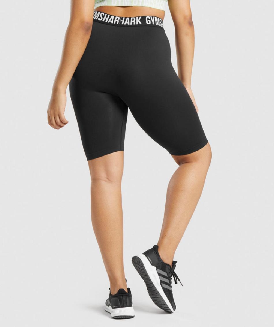 Szorty Damskie Gymshark Fit Seamless Cycling Czarne | PL 2471HAP